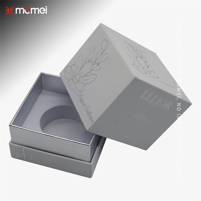 Customized Hot Silver Foil Printed Gift Packaging With Flocked Inner Tray