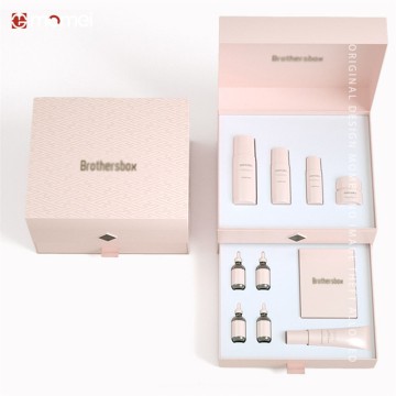 Custom Stamping Crafted Double Book Type Pull-Out Skin Care Box Packaging
