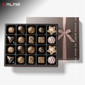 Customized Hot Stamped Bow Chocolate Gift Packing Box With Logo