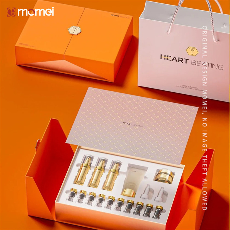 Unique Double Door Foil Stamping Process Skincare Gift Box Packaging