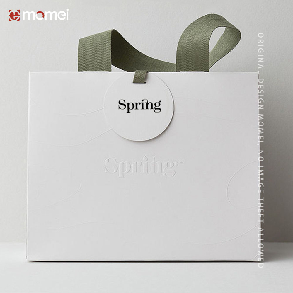 Printed Small Paper Square Gift Bags Packaging With Handles