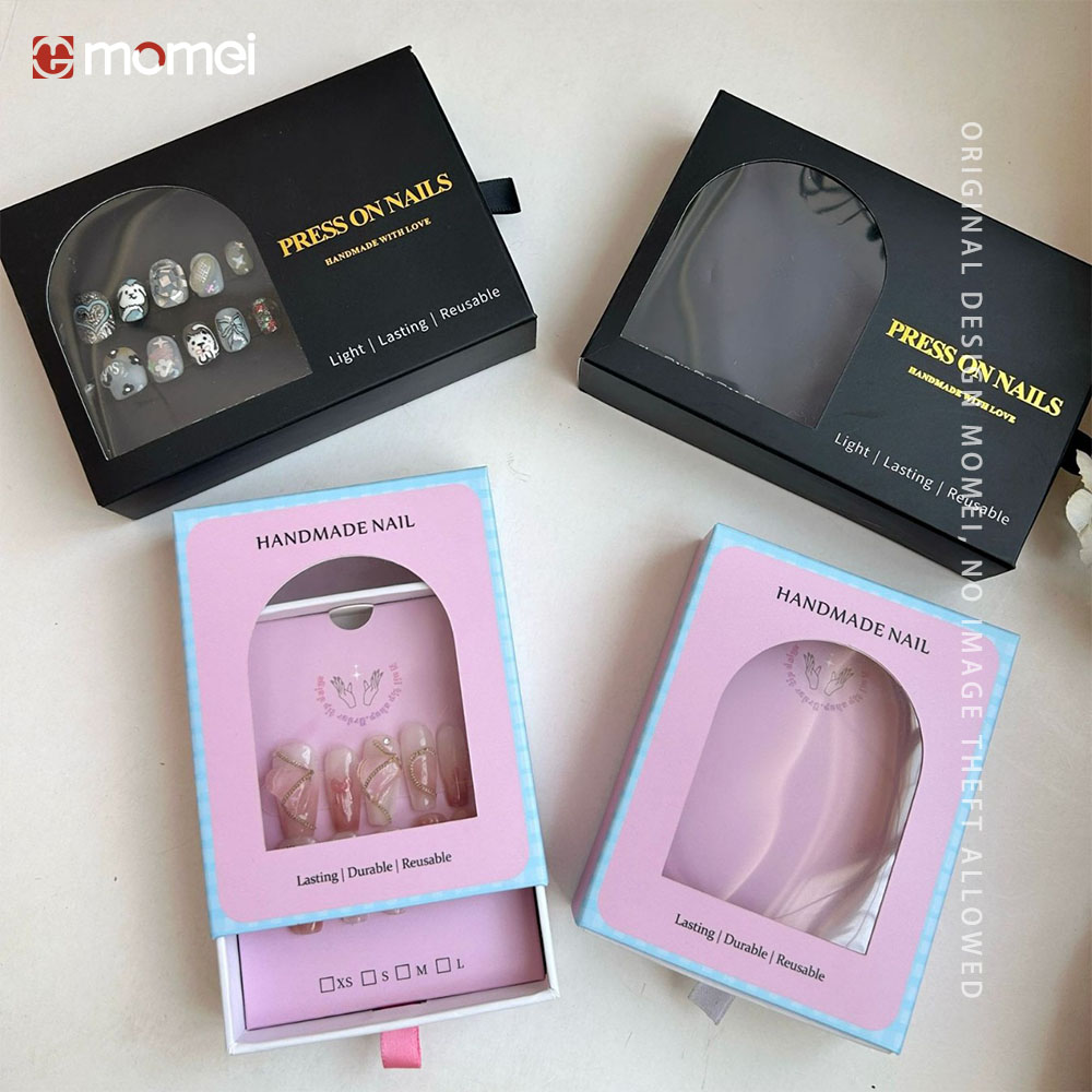 Custom Printed Paper Pull-Out Window Nail Art Inside Gift Presentation Box
