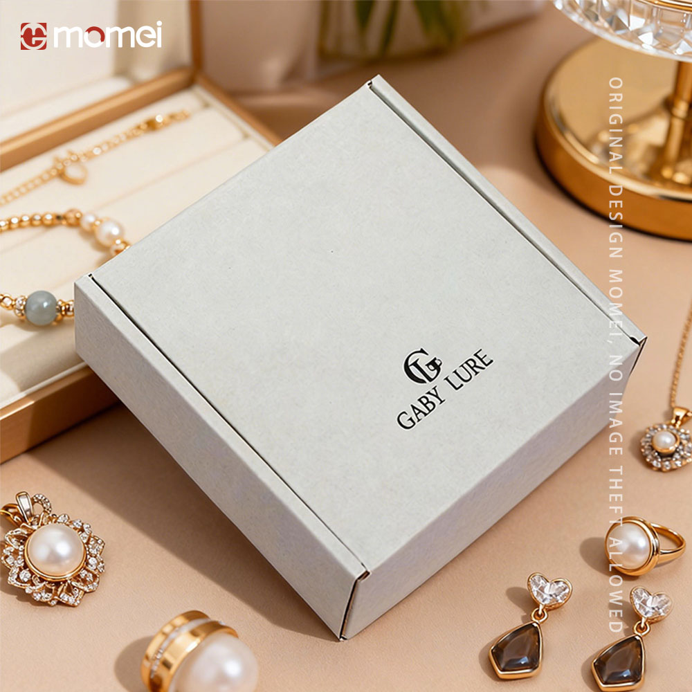 Custom Printed Necklace Shipping Flat Cardboard White Jewelry Mailer Boxes